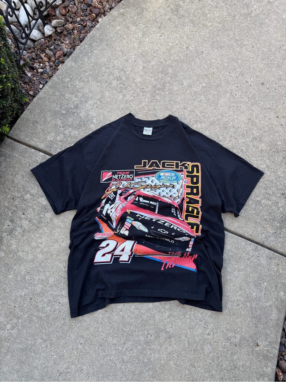 Vintage NASCAR Full Print Shirt 2002 Jack Sprague #24 Busch NetZero VTG AOP XL